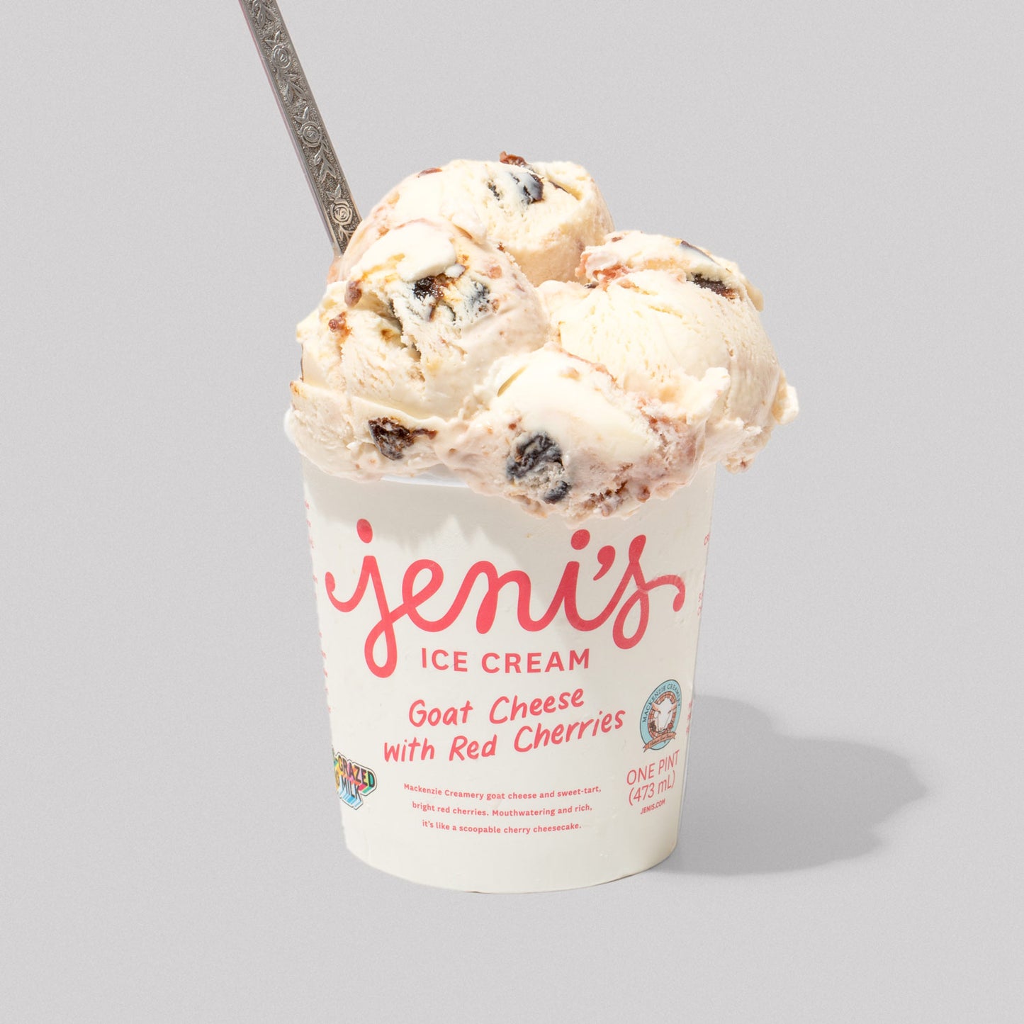Goat Cheese with Red Cherries Pint Jeni's Splendid Ice Creams