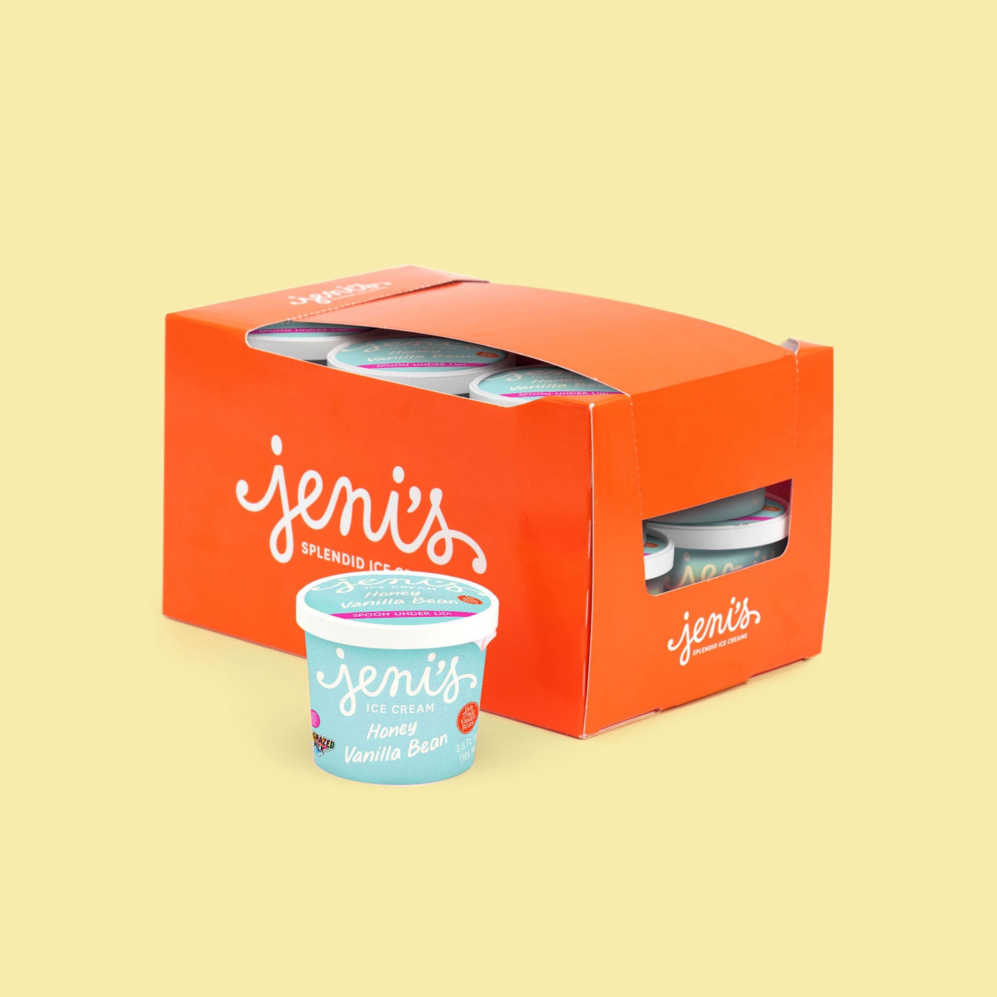 Honey Vanilla Bean Street Treats (12-pack) Pint Bundle Jeni's Splendid Ice Creams
